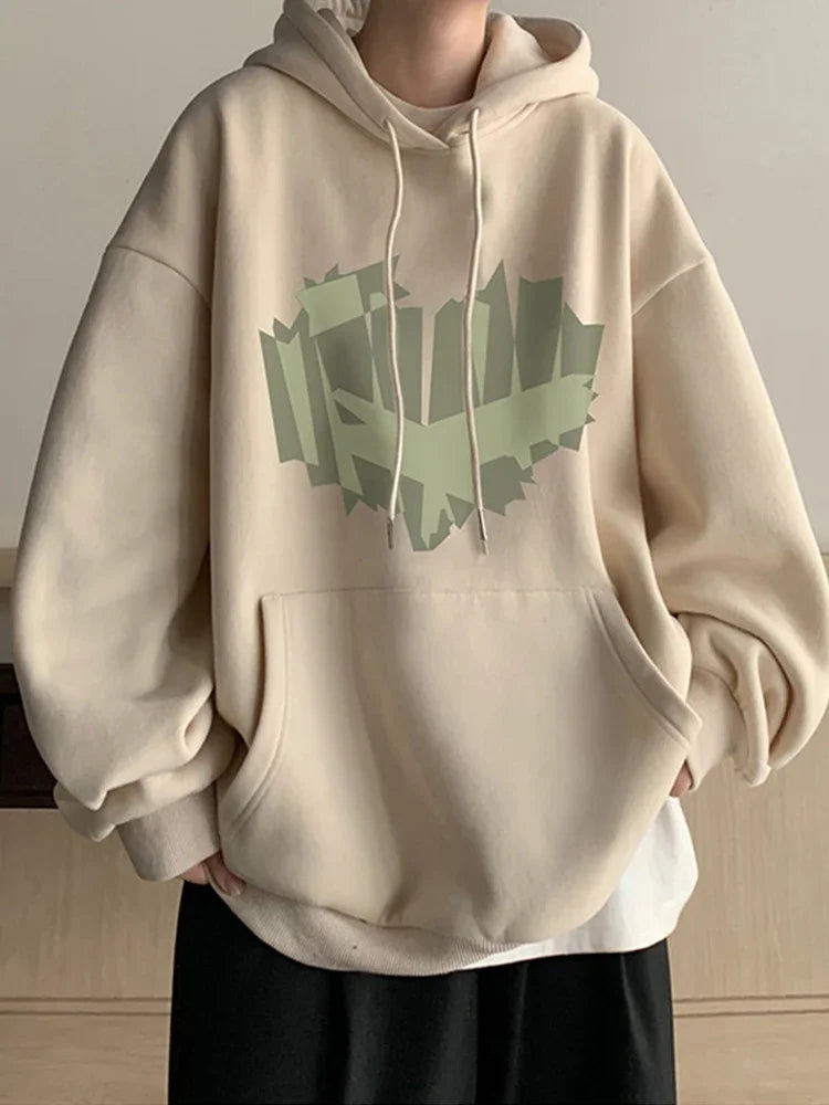 Autumn New Love Graphic Print Hoody Sweatshirts Man Hip Hop Oversized