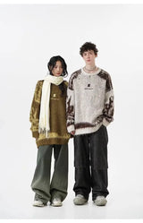grunge knit pullover for fall and winter, oversized aesthetic with urban style, mens fashion layer for modern streetwear coll