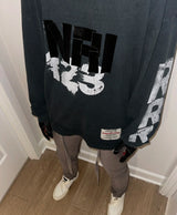 Y2K vintage t-shirt featuring summer retro 123 letter print brand fashion high street hip pop casual loose cotton long sleeve t shirt pullover sweatshirt