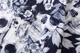 Dark Icon Skeleton Floral Men's Shirt Summer Vintage Shirts for Men Male Top