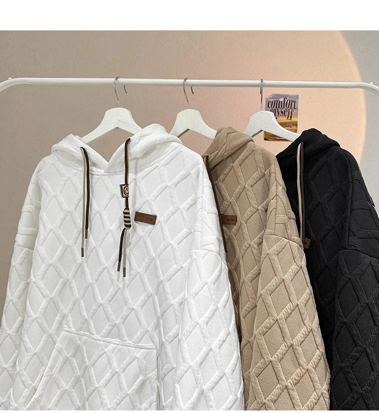2024 New Mens Hoodie Fashion Korean Casual Loose Hooded Shirt Large Si