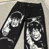 harajuku high street y2k baggy jeans vintage wide leg denim pants popular anime jeans streetwear couples trouser men clothing unique jeans style 4222