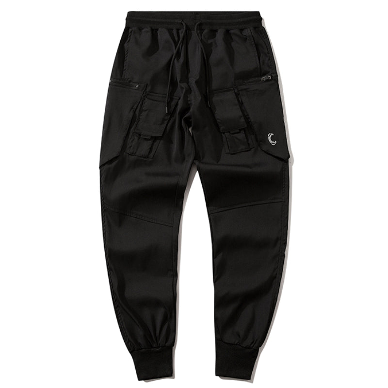 men cargo harem pants casual elastic waist trousers with pockets streetwear hip hop loose fit ankle drawstring sweatpant jogger unique joggers style 3415