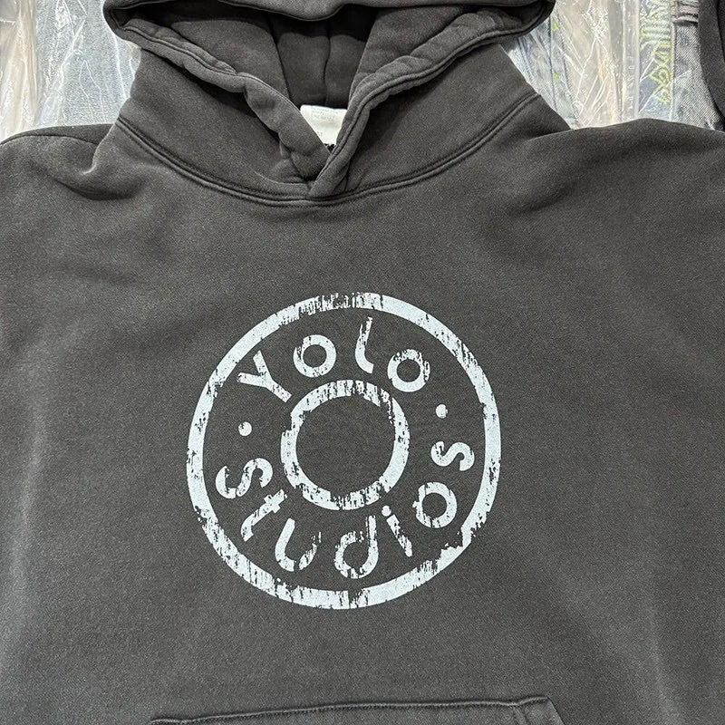 Throwback skateboarding hoodie with neon accents