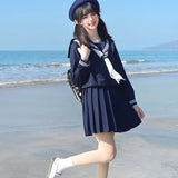 Navy Sailor Outfit Japanese Style School Uniform Skirt Girls JK Uniforms Student Sailor Dress Korean Student Seifuku COS Costume