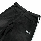 gothic embroidered wide leg denim pants high street streetwear harajuku retro hip hop mens jeans y2k black striped baggy jeans unique jeans style 2602