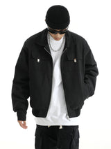mens soild color jacket and coat casual zipper bomber jackets with pocket high street cargo outerwear short homme men clothin - variant style 2d391a for streetwear fashion