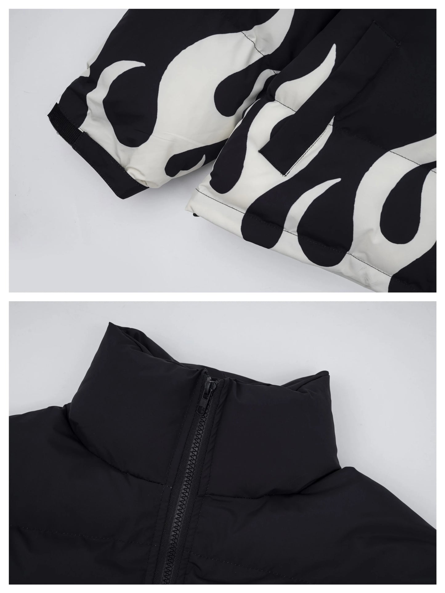 hip hop fire printed jacket parka streetwear mens windbreaker harajuku new cotton padded zipper coat outerwear hipster nan fa - variant style c71f97 for streetwear fashion