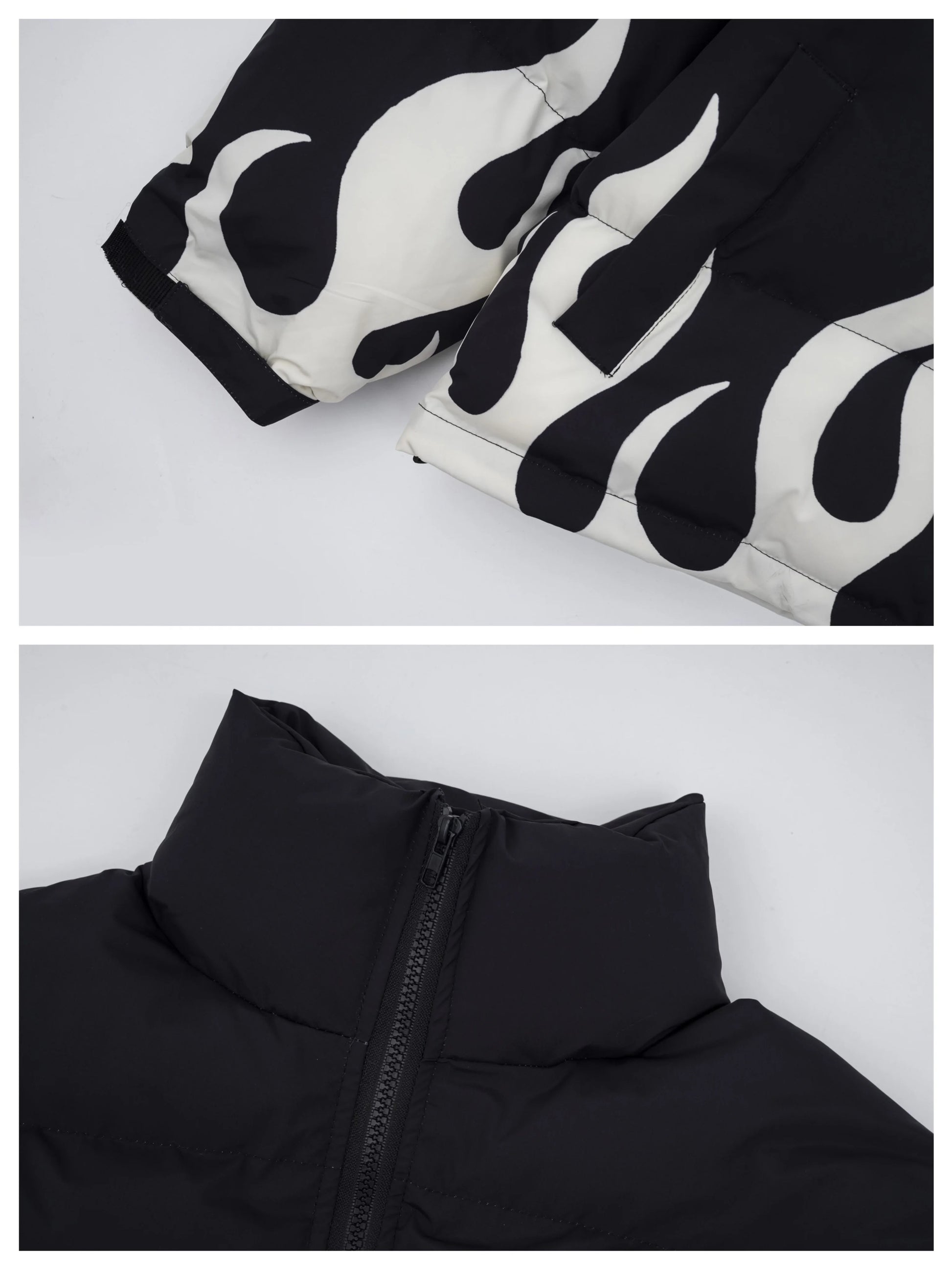 hip hop fire printed jacket parka streetwear mens windbreaker harajuku new cotton padded zipper coat outerwear hipster nan fa - variant style c71f97 for streetwear fashion