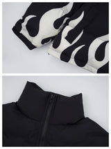 hip hop fire printed jacket parka streetwear mens windbreaker harajuku new cotton padded zipper coat outerwear hipster nan fa - variant style c71f97 for streetwear fashion