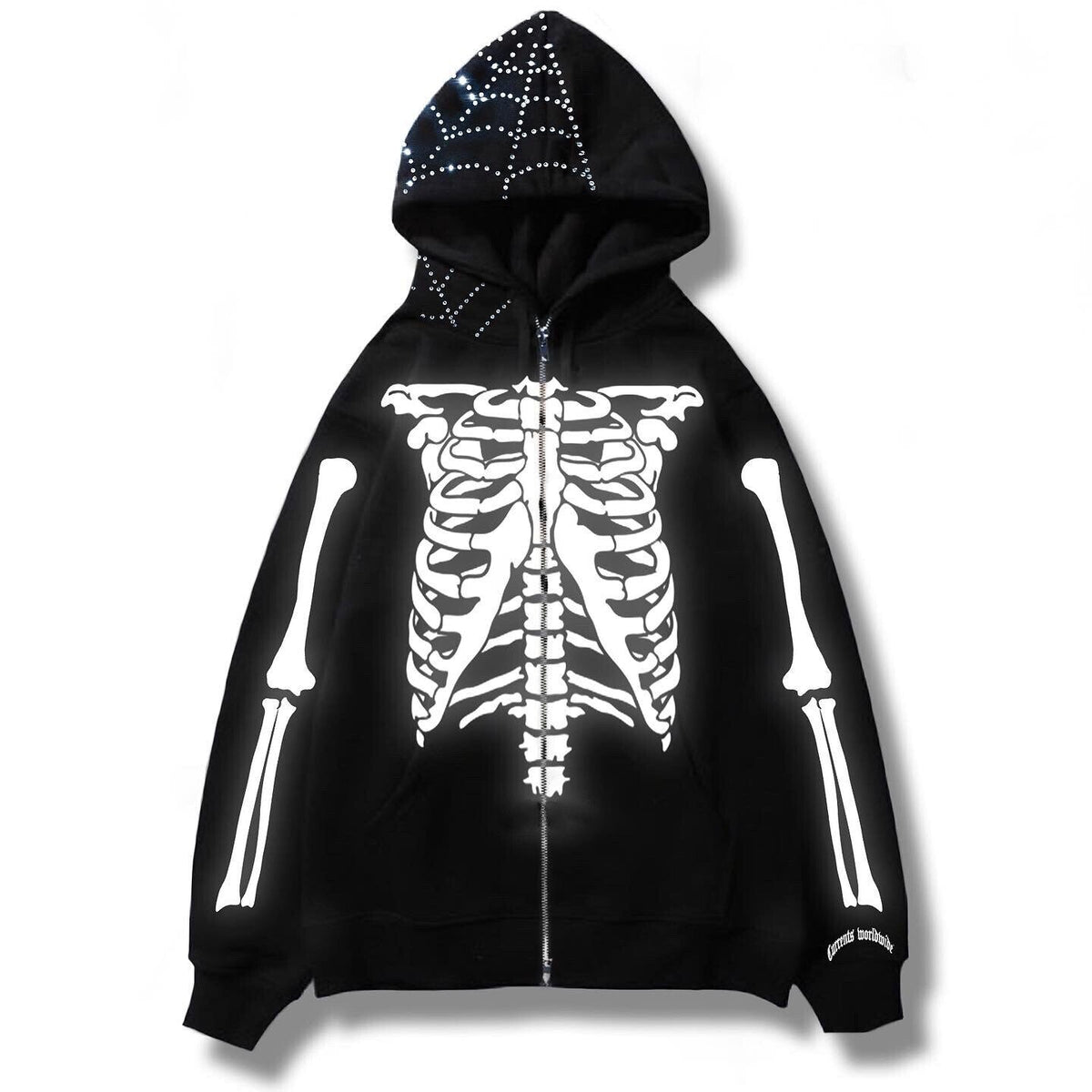 "Rhinestones" Graphic Unisex Streetwear Vintage Women Men Y2K Hoodie