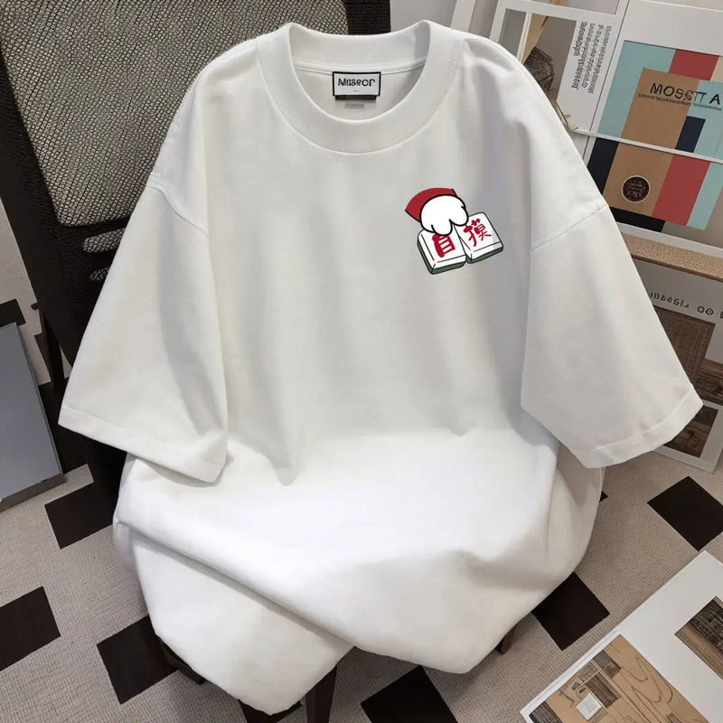 Harajuku Oversized shirt – Summer New Men And Women Trendy Personalized Creative Mahjon