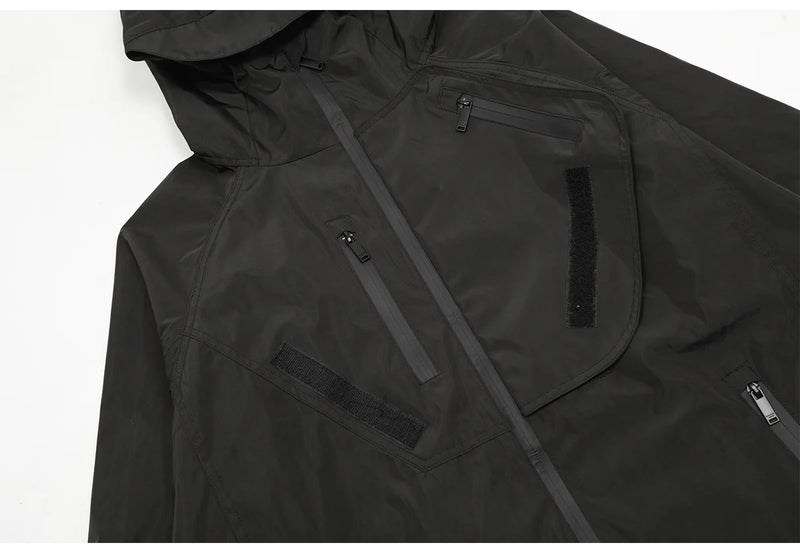 New 2023 Mens Undermycar Armor zipper Parkas Windproof hooded Jacket Tatting Multiple pockets outdoor Wear size 1 2 3 #463