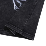 Harajuku Streetwear top – Harajuku Skeleton Printed Retro Distressed Washed T Shirt Me