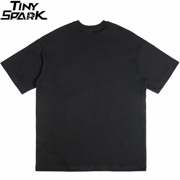 Skatercore Graphic tee – Streetwear T Shirt Men Hip Hop Illusion Girl Letter Print T