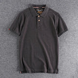 Gothic Vintage print – Summer Mens Polo Shirt Cotton Lapel T Shirt Retro Loose Soli