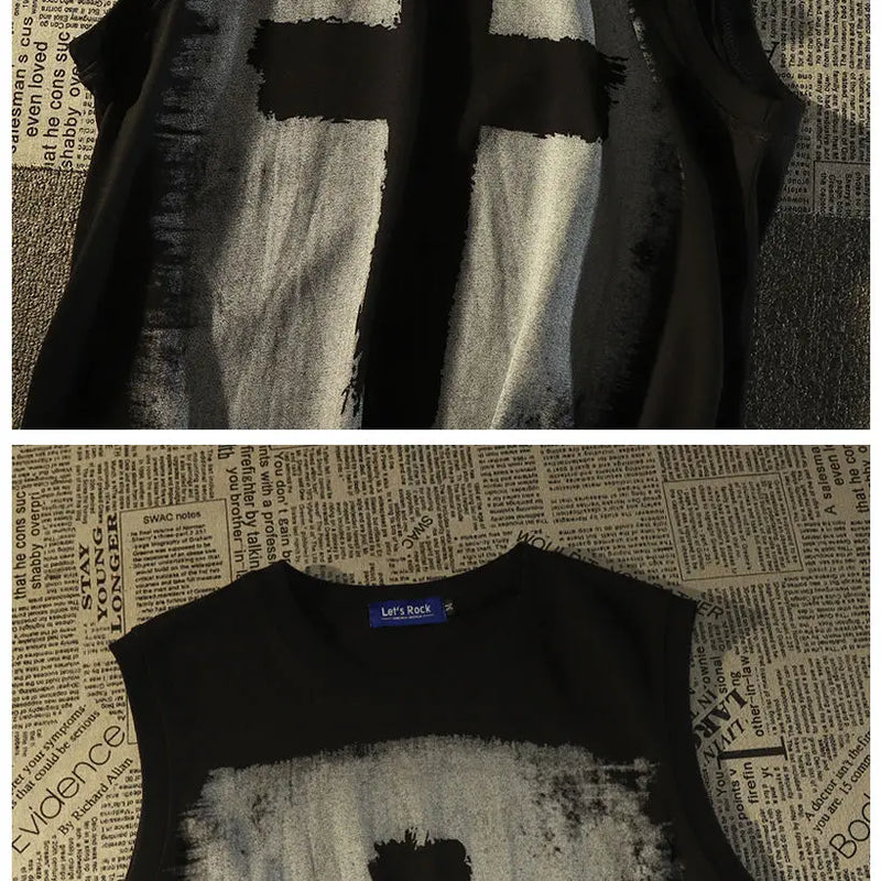 Harajuku Graphic tee – Pure Cotton American Retro Trend Fashion Niche Cross Print L