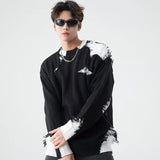layered flame street knit, photo-ready knit, trendy urban fashion top for men, layered streetwear look