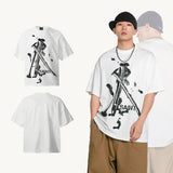 Vaporwave Fashion – Summer New Saint T Shirt Chaopai 3D Steel Nails Direct Spray – Edgy Streetwear for All Genders
