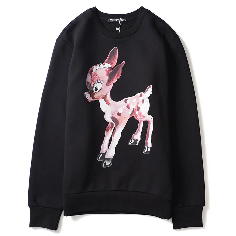 New Luxury 2022 Deer Back Flower Garden Pullover Hoodies Hoody Hooded