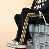 2023 summer new light luxury fashion comfortable casual pants men striped sweatpants casual all match sports pants boutique unique joggers style 4033