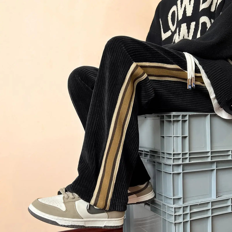 2023 summer new light luxury fashion comfortable casual pants men striped sweatpants casual all match sports pants boutique unique joggers style 4033