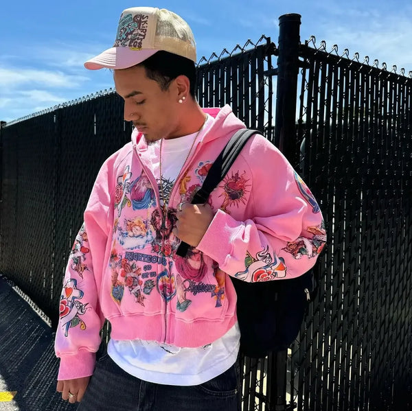 Retro Oversized Sportswear Fashionable Luxury Brand Revived King Print