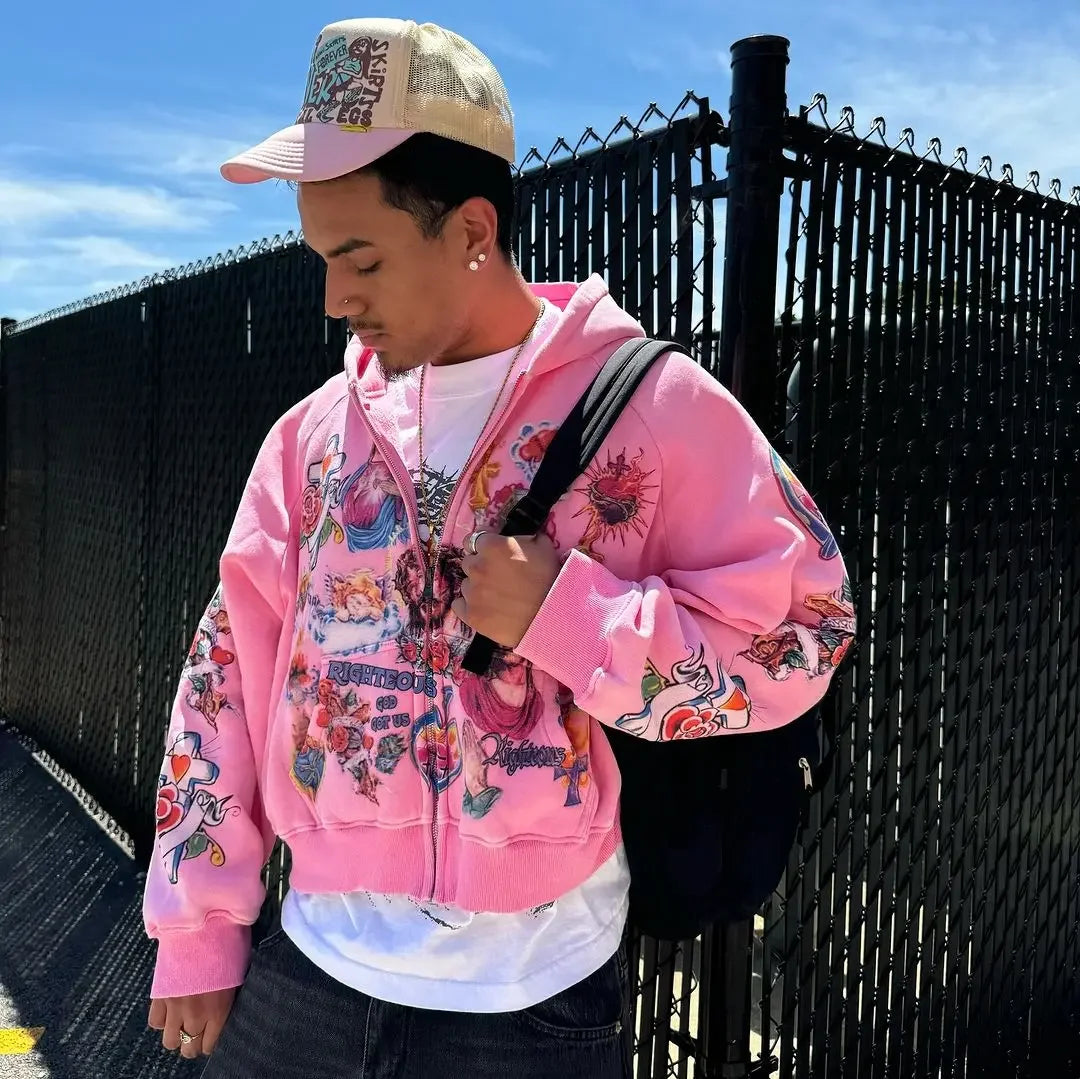 Retro Oversized Sportswear Fashionable Luxury Brand Revived King Print