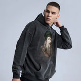 anime chrome print featuring rainbowtouches washed hoodies men fashion high street graphic vintage hip hop mens hoodie street unisex original design