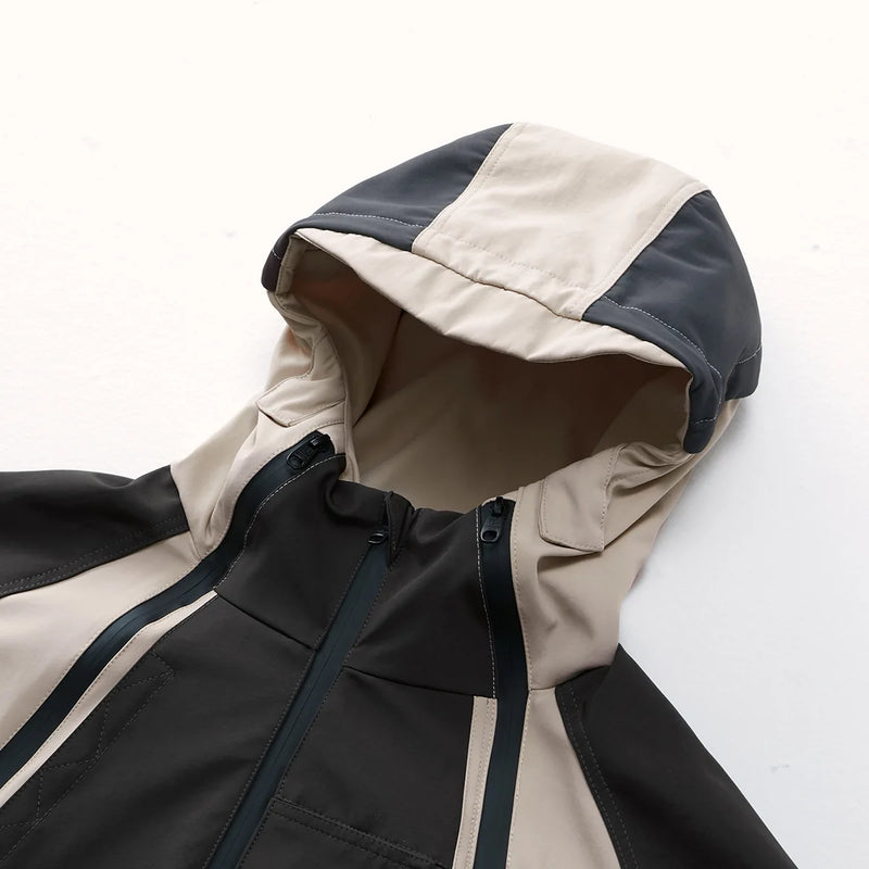 New 2023 Men Under My Car Parka All Track Zipper Casual Mess Inside Windbreaker With Hoody Trench Jackets Coat Outdoor  #A07
