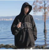 Spring and Autumn Trendy Hip Hop American High Street Men and Women Retro Letter Printed Hoodie Couple Loose Casual Top y2k