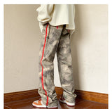 2023 outdoor side zipper camouflage baggy men cargo tracksuit pants overalls hip hop women sport long trousers spodnie dresowe unique cargo style 4235