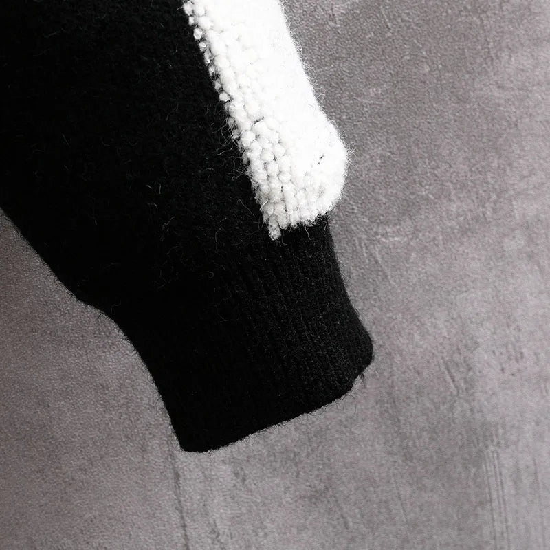 grunge knit pullover for fall and winter, oversized aesthetic with urban style, mens fashion layer for modern streetwear coll