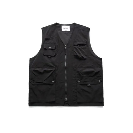 japanese street mens 3 piece set multi pocket camping vest solid cargo shirt side pockets casual pants suit couple trend set unique cargo style 4632
