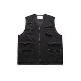 japanese street mens 3 piece set multi pocket camping vest solid cargo shirt side pockets casual pants suit couple trend set unique cargo style 4632
