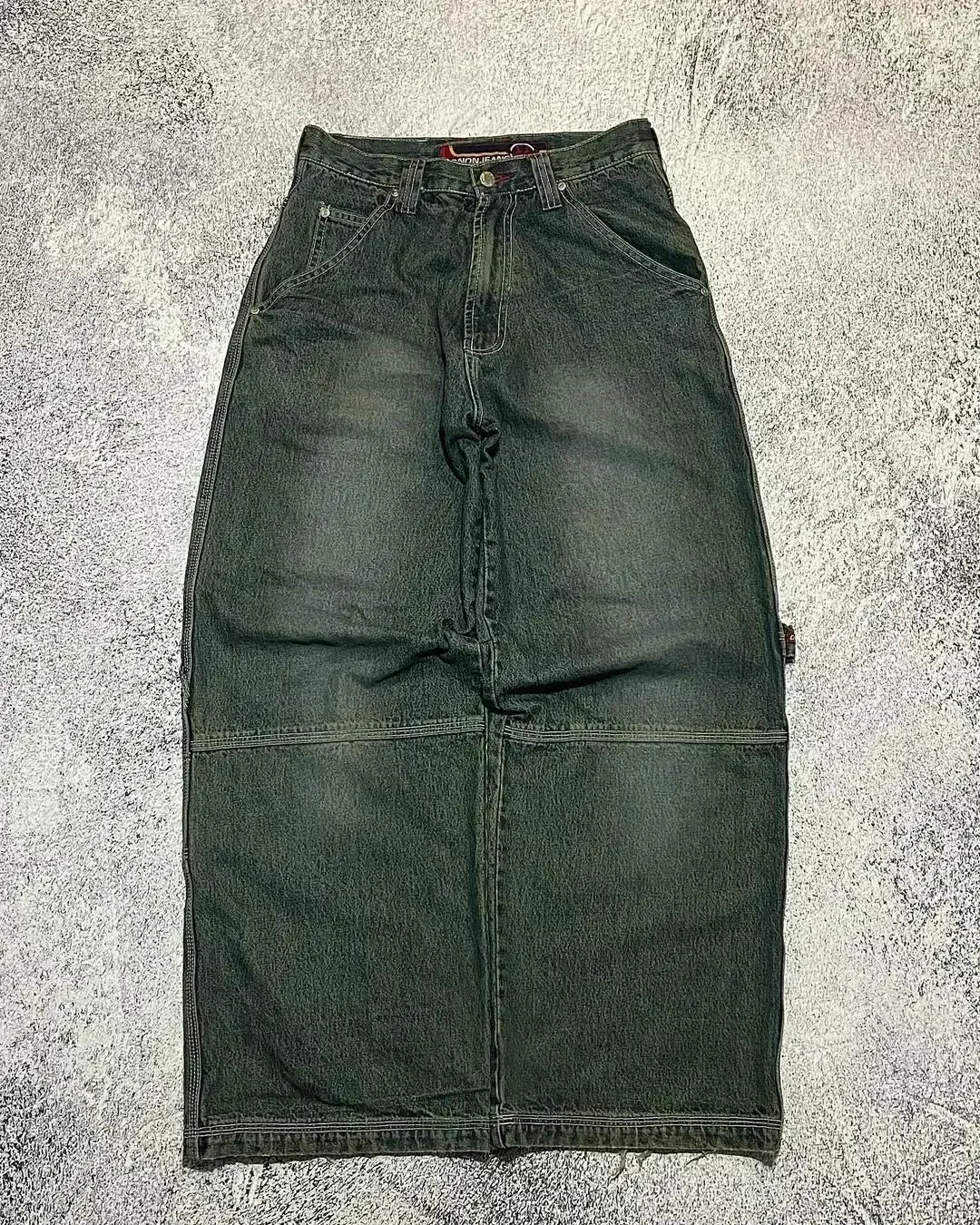 American Classic Letter Pattern High Waist Washed Jeans Women's Y2K High Street Harajuku Loose Button Punk Casual Overalls Men's