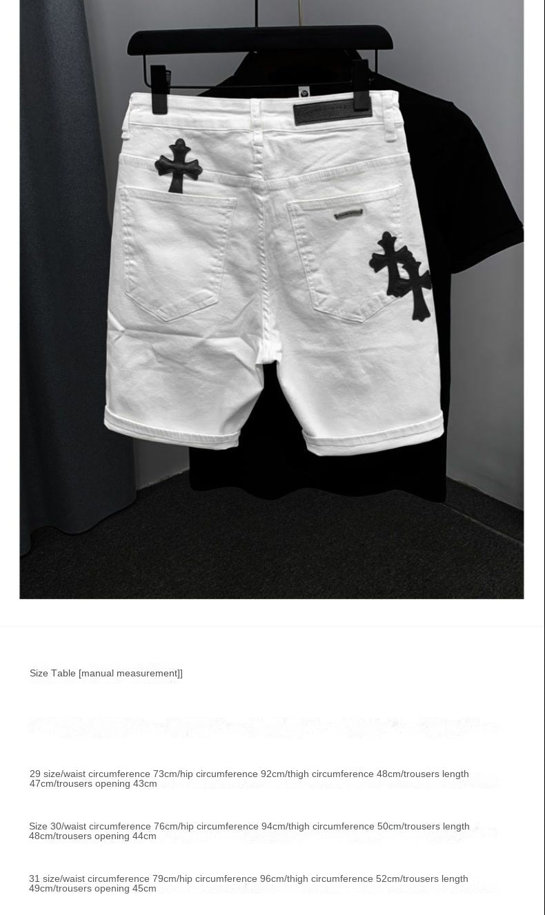 Summer Cotton Elastic Shorts Men's American Style Street Fashion Brand Embroidered
