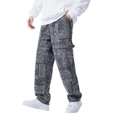 mens hip hop straight denim jeans pants fashion zipper paisley jeans streetwear casual loose trousers pants joggers baggy jeans unique joggers style 2798