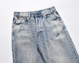 kanye west heavy industry high street jeans straight tube washed knives cut ground edges sagging jeans pants holes for men unique jeans style 2026