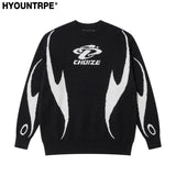 mens racing style sweater knitted pullovers casual long sleeve loose o neck harajuku sweaters streetwear unisex jumpers knitwear - unisex casual winter pullover, urban fashion pullover, vintage look oversized hoodie