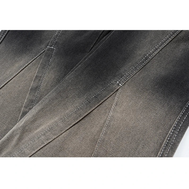 black gray gradient slim jeans floor mop flared pants high street new trendy fashionable hip hop washed vintage mens jean pants unique jeans style 920