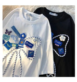 Harajuku Vintage t-shirt – Super Chic Appliques Butterfly Bow Creative T Shirts Sweet G