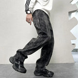 mens streetwear fashion hip hop vibe casual retro tie dyed denim pant jeans cityboy black gray straight jeans trousers denim street jeans