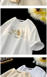 Sadcore Tribal flames – Summer Men And Women Trendy Personalized Cat Print Round Nec