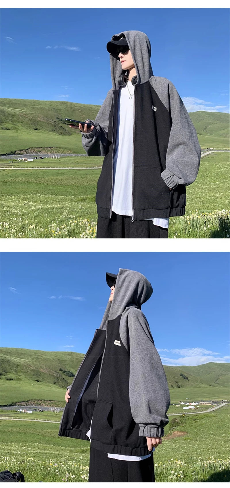 Y2K oversized hoodie with cybercore aesthetic