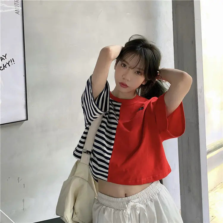 Trapwear Anime panel – Short Sleeved T Shirt Women 2024 New Summer Design White Spl
