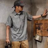 Skatercore Graphic tee – American Retro Short Sleeve Cargo Polo T Shirt For Men Summe