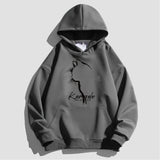 Autumn Men's Cotton Hoodie Winter Women's Warm Hoodie Sketching Cat Print Large Top Japan Harajuku High Quality Men's Clothing