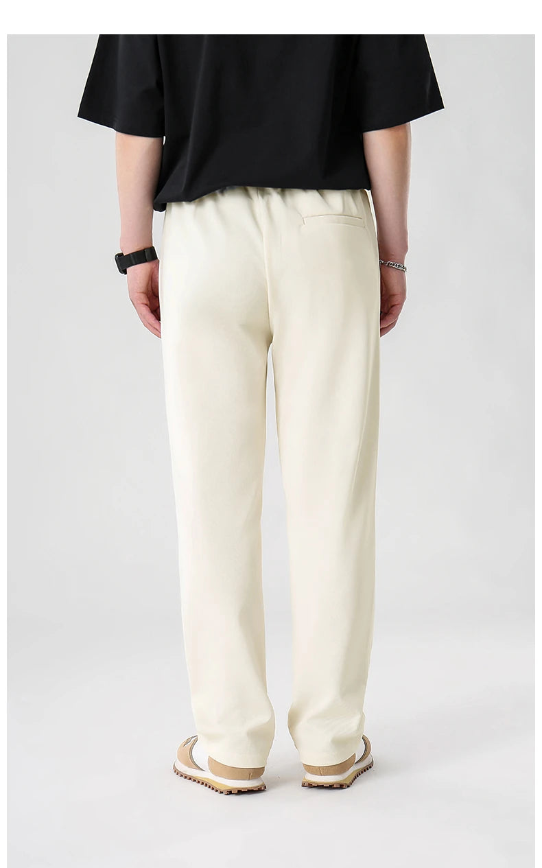 mens pants casual elastic waist drawstring straight trousers streetwear new fashion traf homme pants unique default style 3291