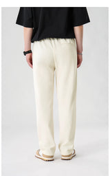 mens pants casual elastic waist drawstring straight trousers streetwear new fashion traf homme pants unique default style 3291